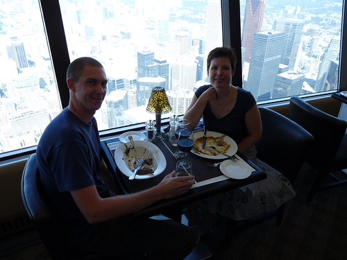 Enjoying a nice meal in the CN Tower