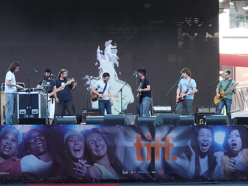 Champion sound-checking for the Toronto International Film Festival Opening Night