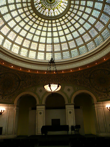 Stained glass dome inside Chicago Cultural Center