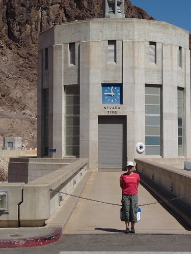 Claire outside the Nevada inlet tower