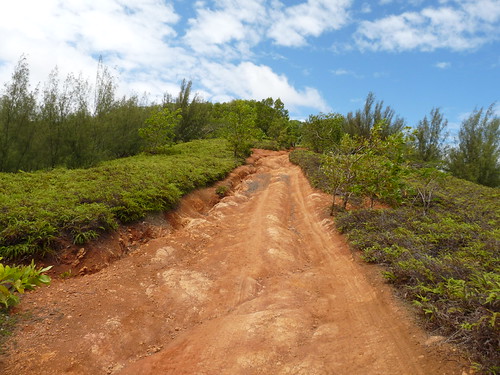 The steep rutted ascent to the top of Hospital Hill