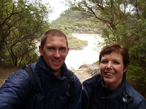 Us with the thermal pools in the background