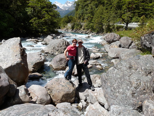 Us by a river next to the Milford Sound road