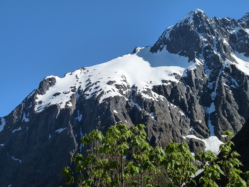Snow-capped peaks on the way to Milford Sound