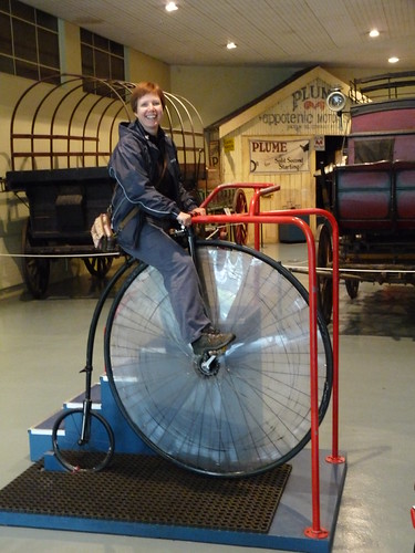 Claire on a Penny Farthing