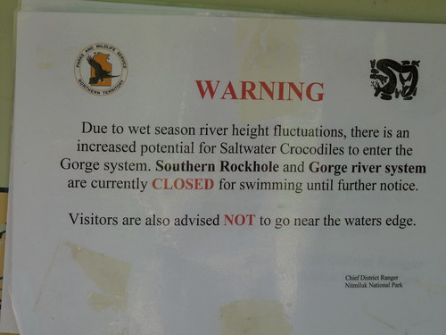Crocodile warning at Katherine Gorge