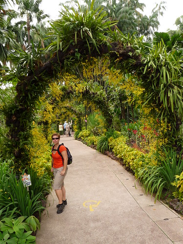 Claire in the orchid garden