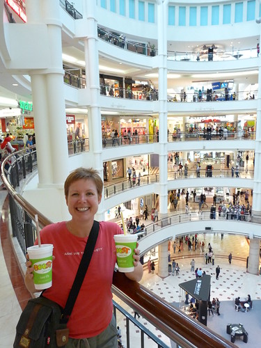 Claire with our Boost juices at the Petronas Mall