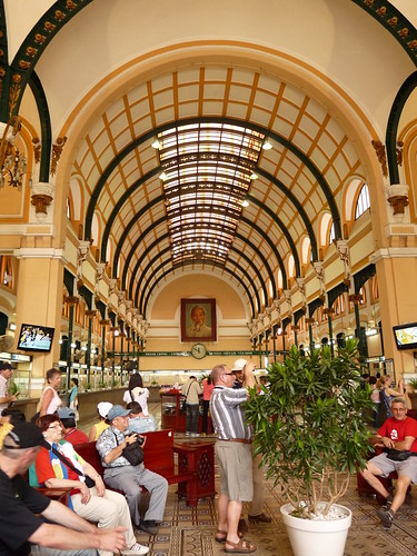 Inside the main post office in Ho Chi Minh