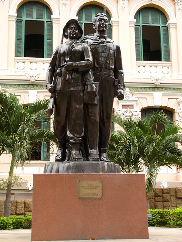 Communist statue outside the main post office in Ho Chi Minh
