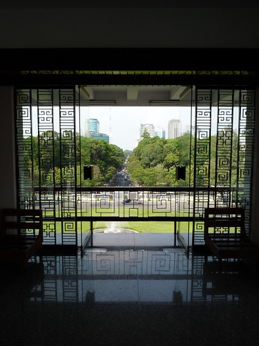 View from the top floor ballroom at the Reunification Palace in HCMC