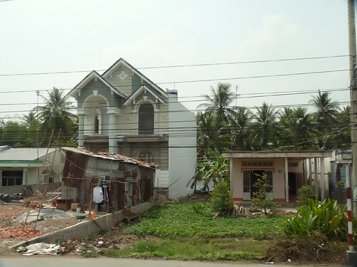 View from the bus on the way to the Mekong Delta