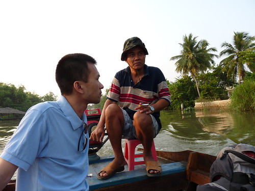 Our homestay host taking us to meet the tour group