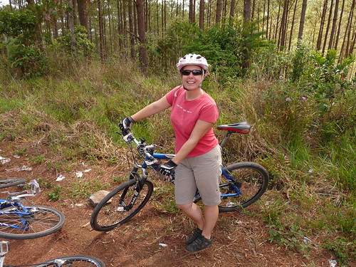 Claire on the mountain bike tour