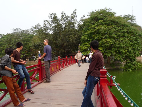 Bridge over the lake to the temple complex