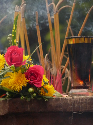 Gifts left at Thien Tru Pagoda