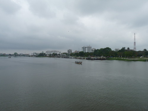 View from the bridge across the river in Hue
