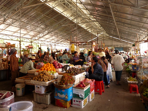 Inside the food section of the Central Market