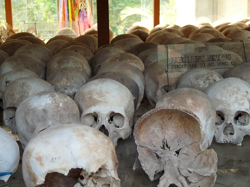 Skulls in the Memorial Stupa at the Killing Fields of Choeung Ek