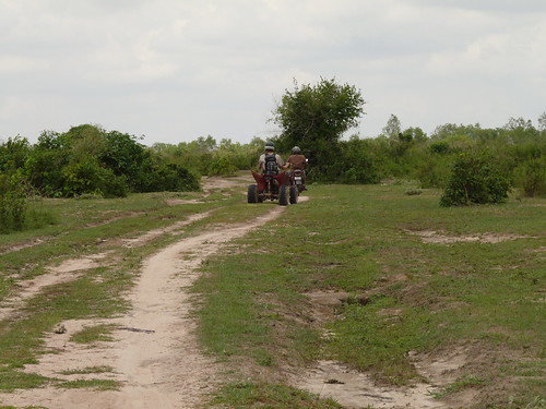 Narrow tracks on our journey through the Cambodian countryside
