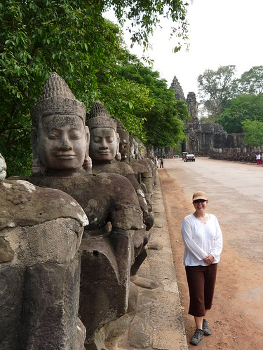 Claire at the Bayon Temple South Gate